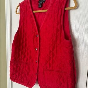 Carole Little Red Quilted Vest